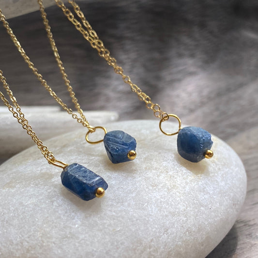 Raw Sapphire Nugget Necklace