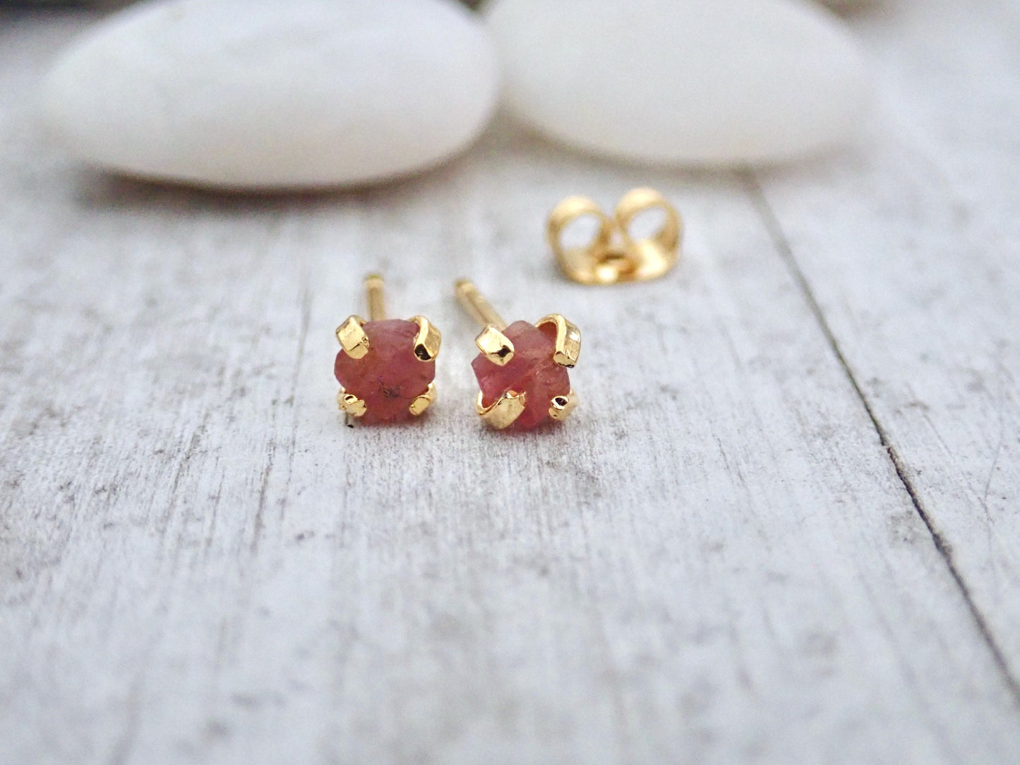 Teensy Pink Tourmaline Earrings