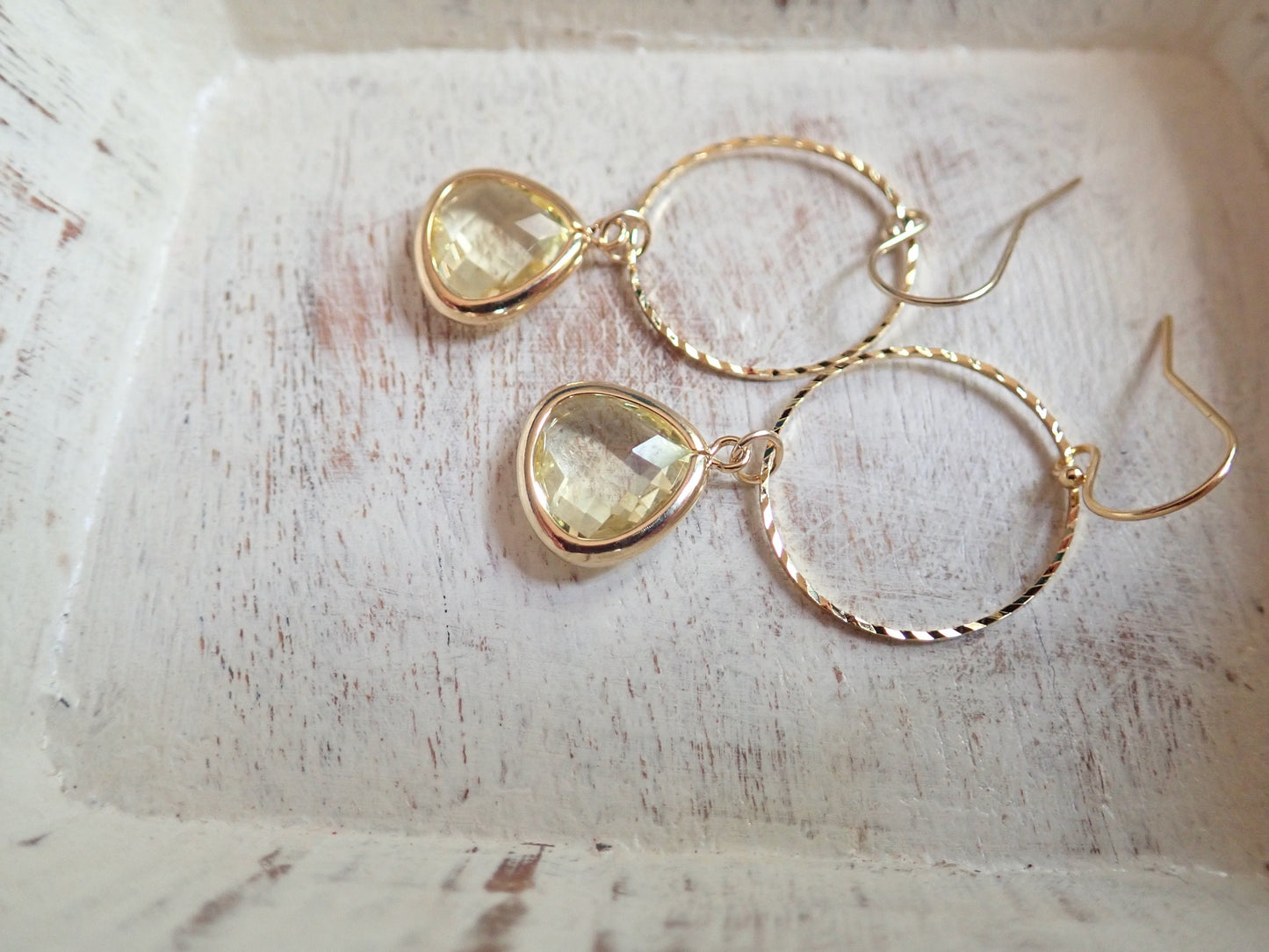 Citronelle Crystal Drop Hoops