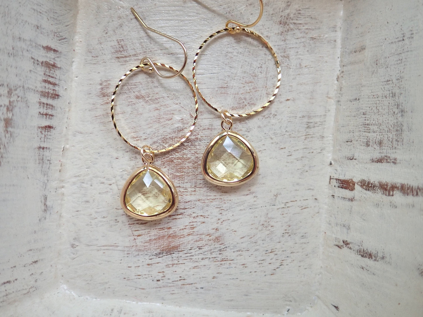 Citronelle Crystal Drop Hoops