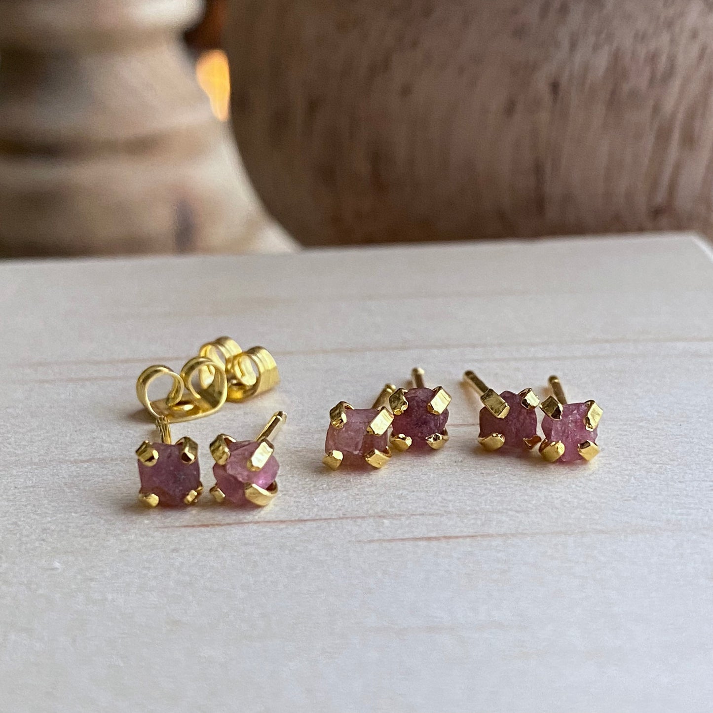 Teensy Pink Tourmaline Earrings
