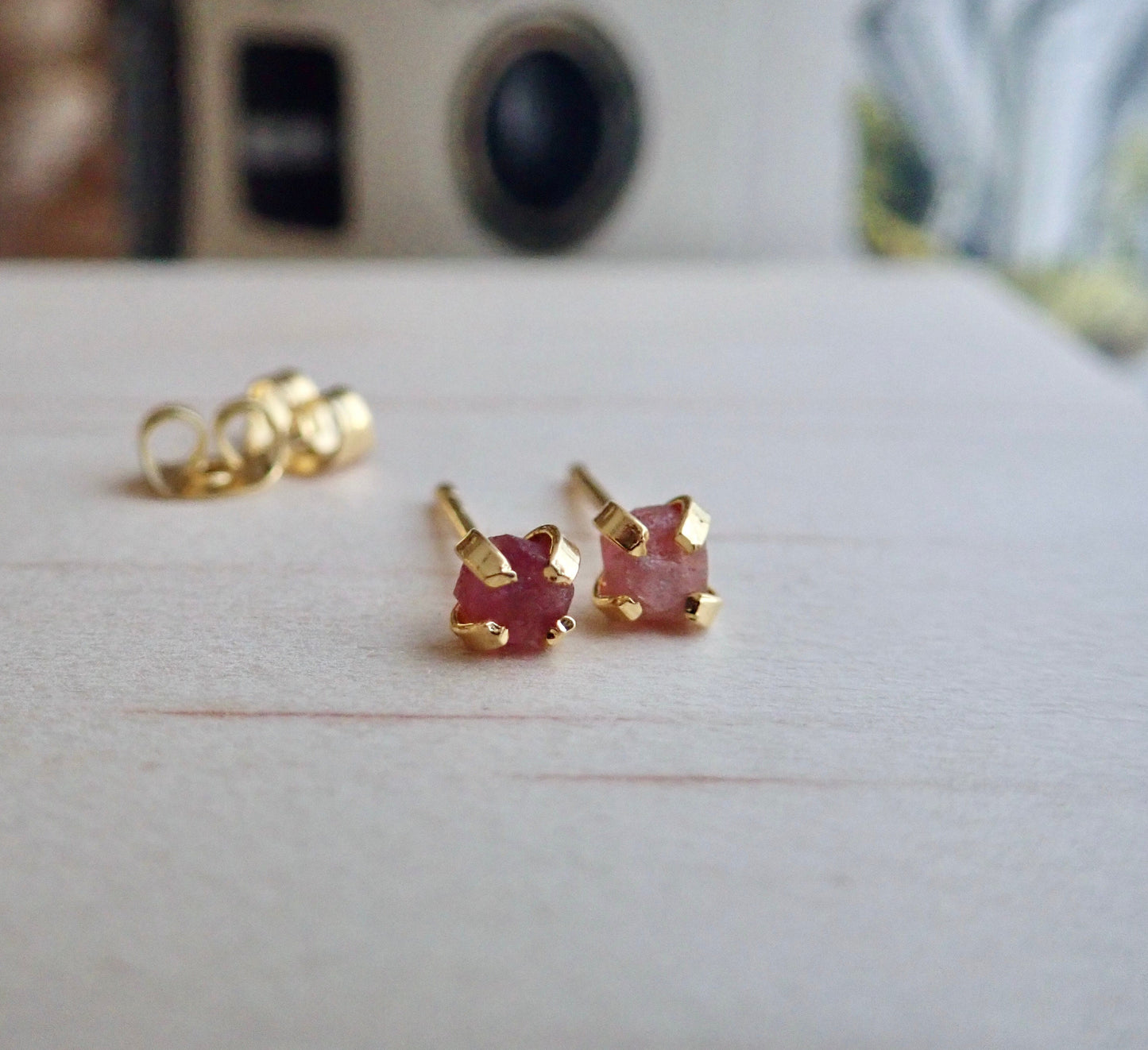 Teensy Pink Tourmaline Earrings