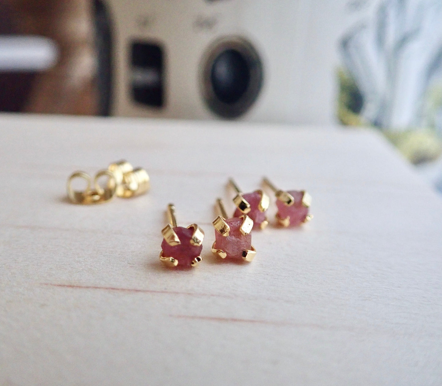 Teensy Pink Tourmaline Earrings