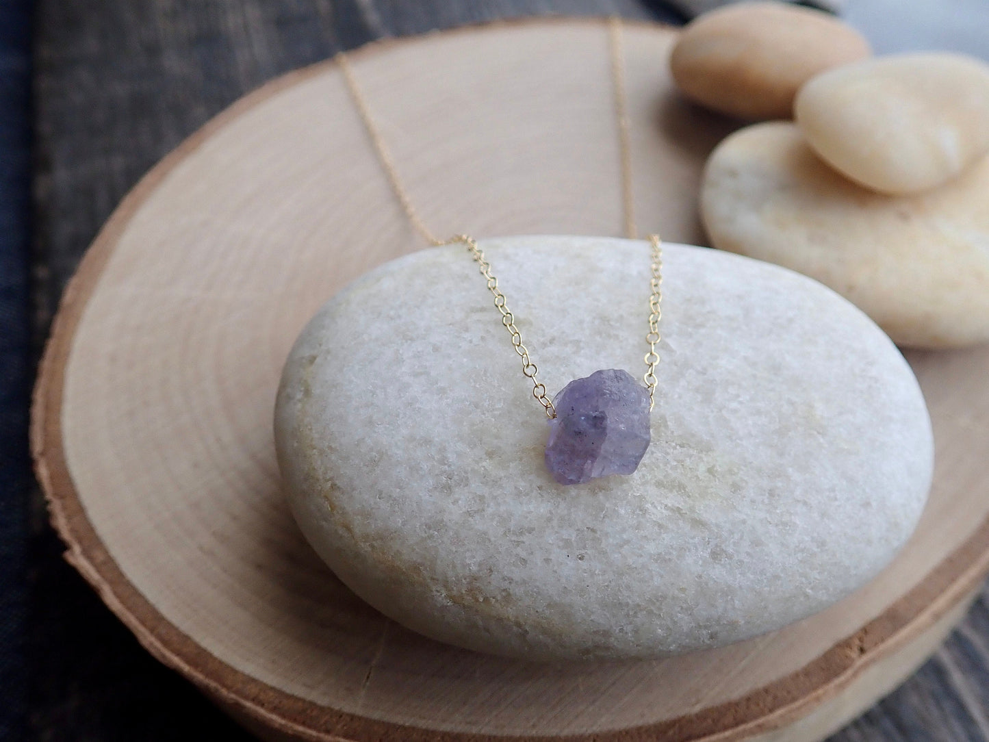Tazza Raw Tanzanite Necklace