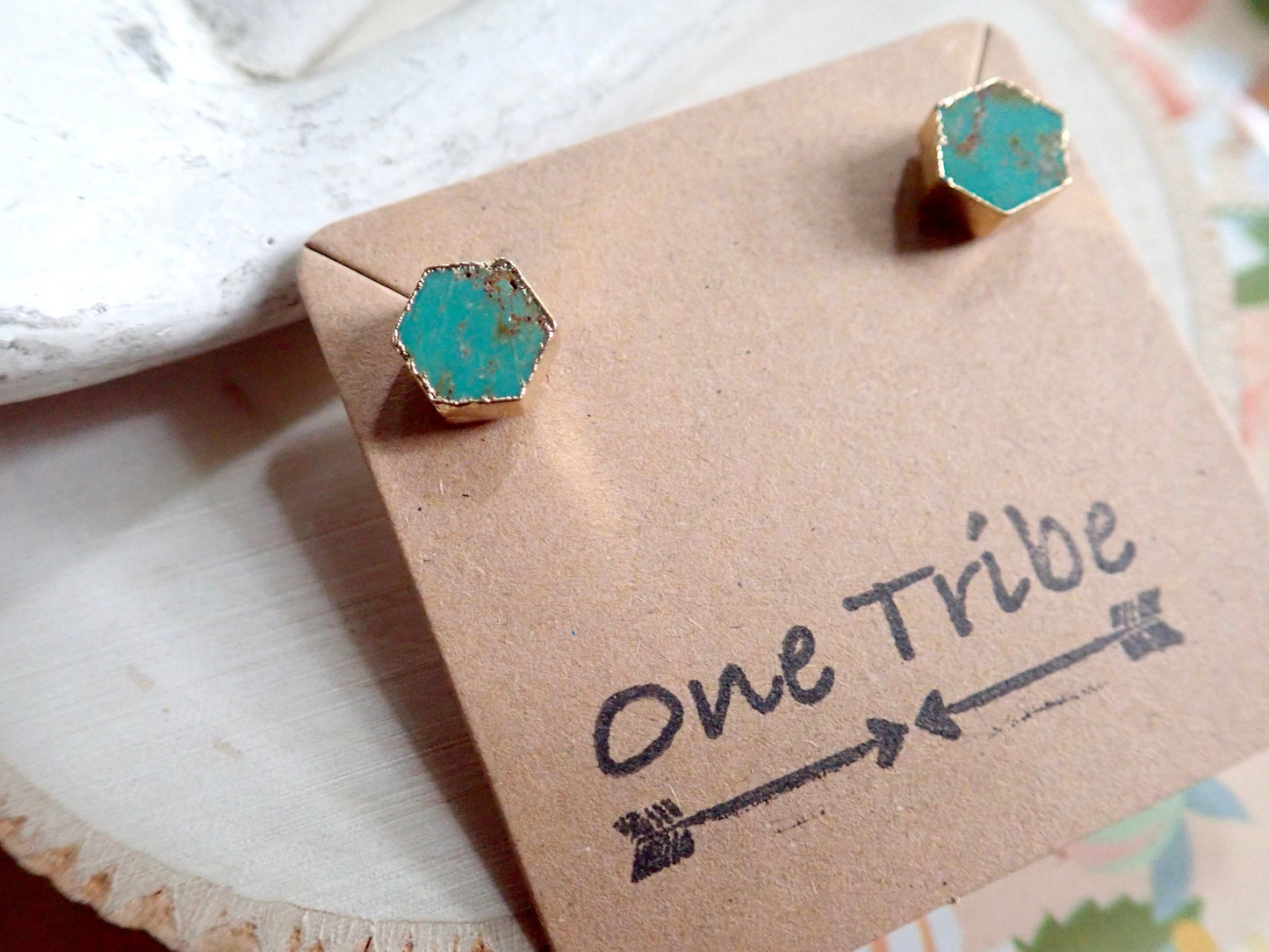 Tesserae Turquoise Stud Earrings