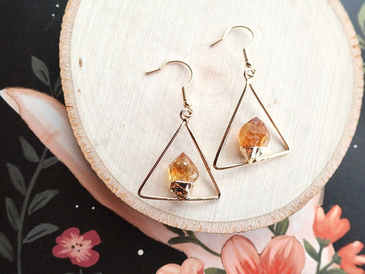 Sunbelt Raw Citrine Dangle Earrings