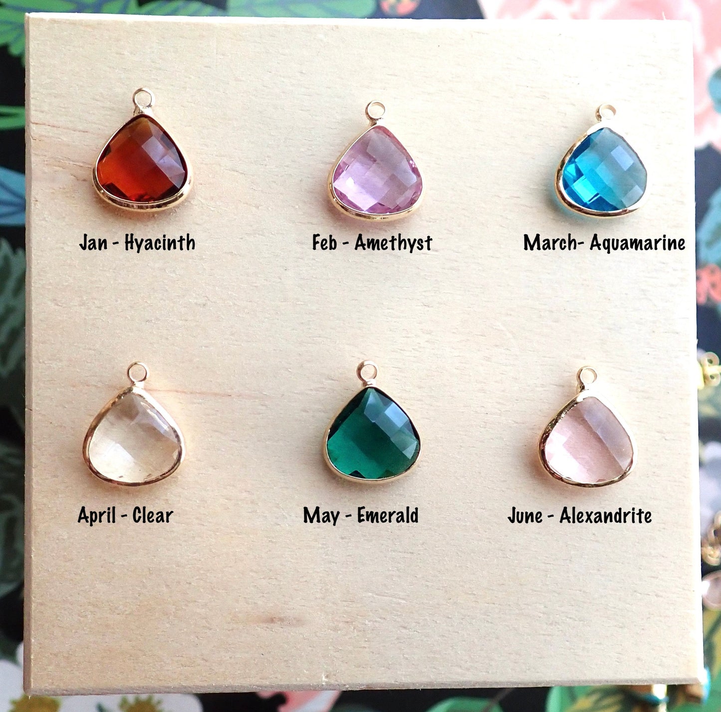 Personalized Initial Birthstone Necklace