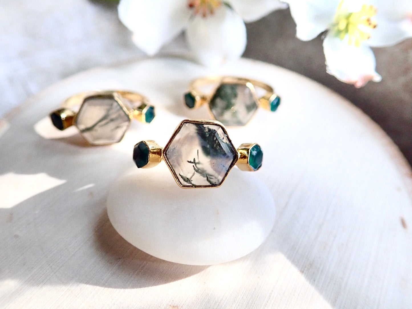 Mylos Moss Agate Ring