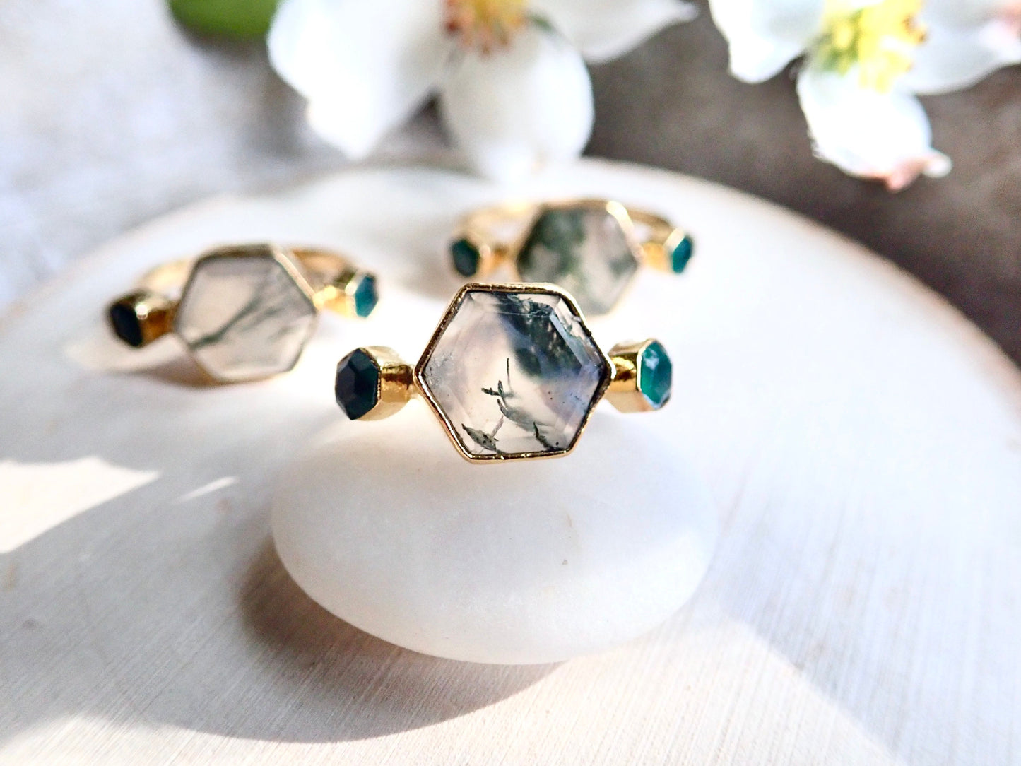 Mylos Moss Agate Ring