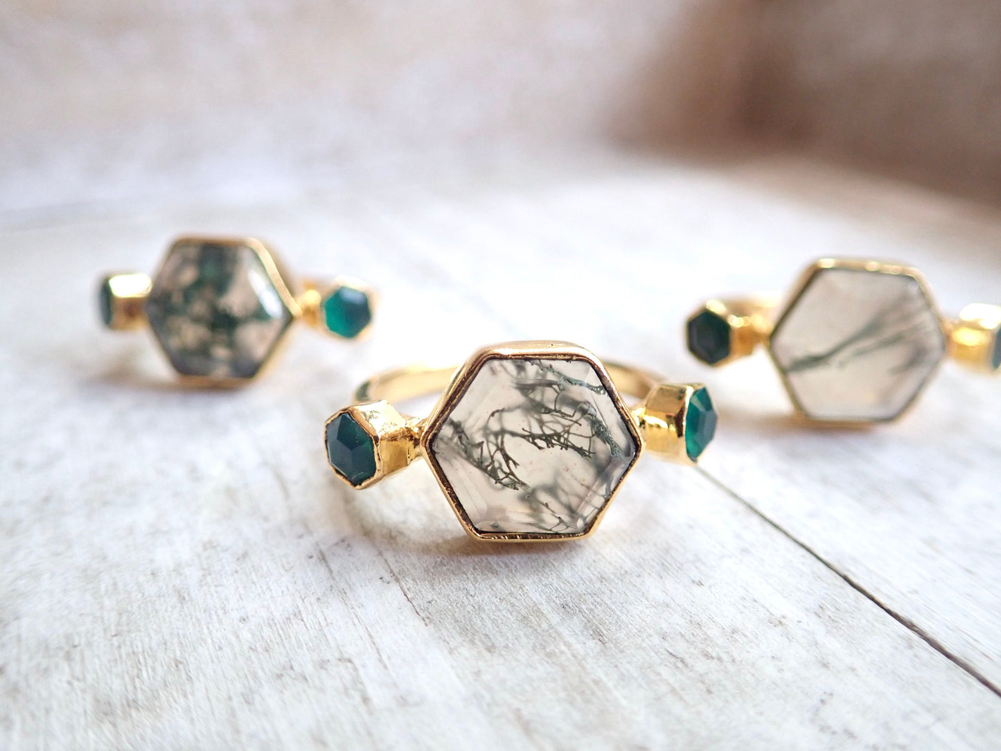 Mylos Moss Agate Ring