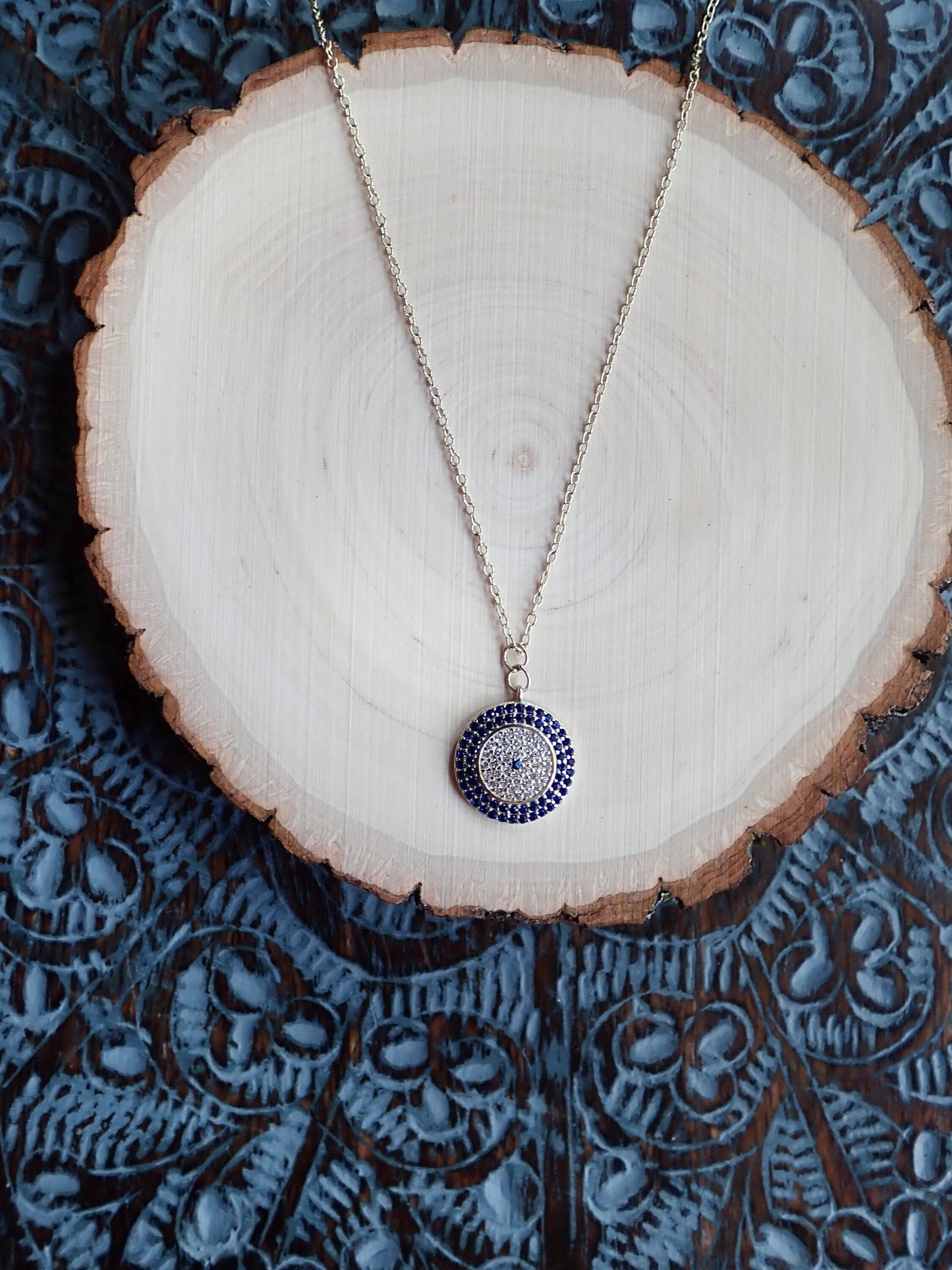 Cubic Zirconia Evil Eye Necklace