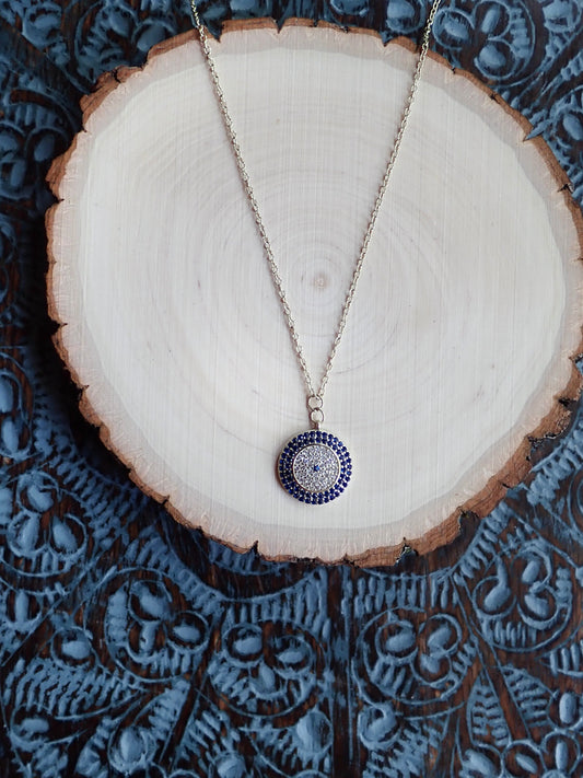 Cubic Zirconia Evil Eye Necklace