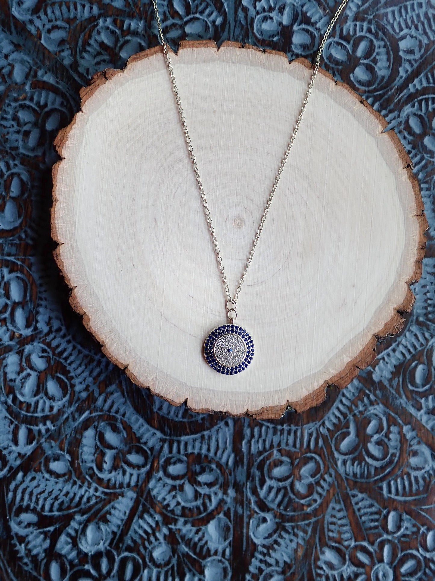 Cubic Zirconia Evil Eye Necklace