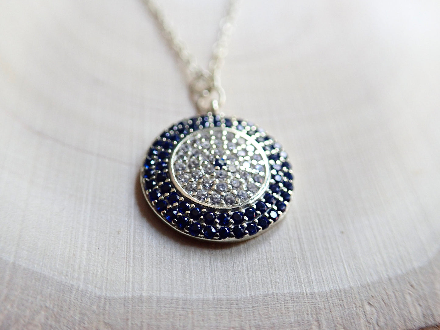 Cubic Zirconia Evil Eye Necklace