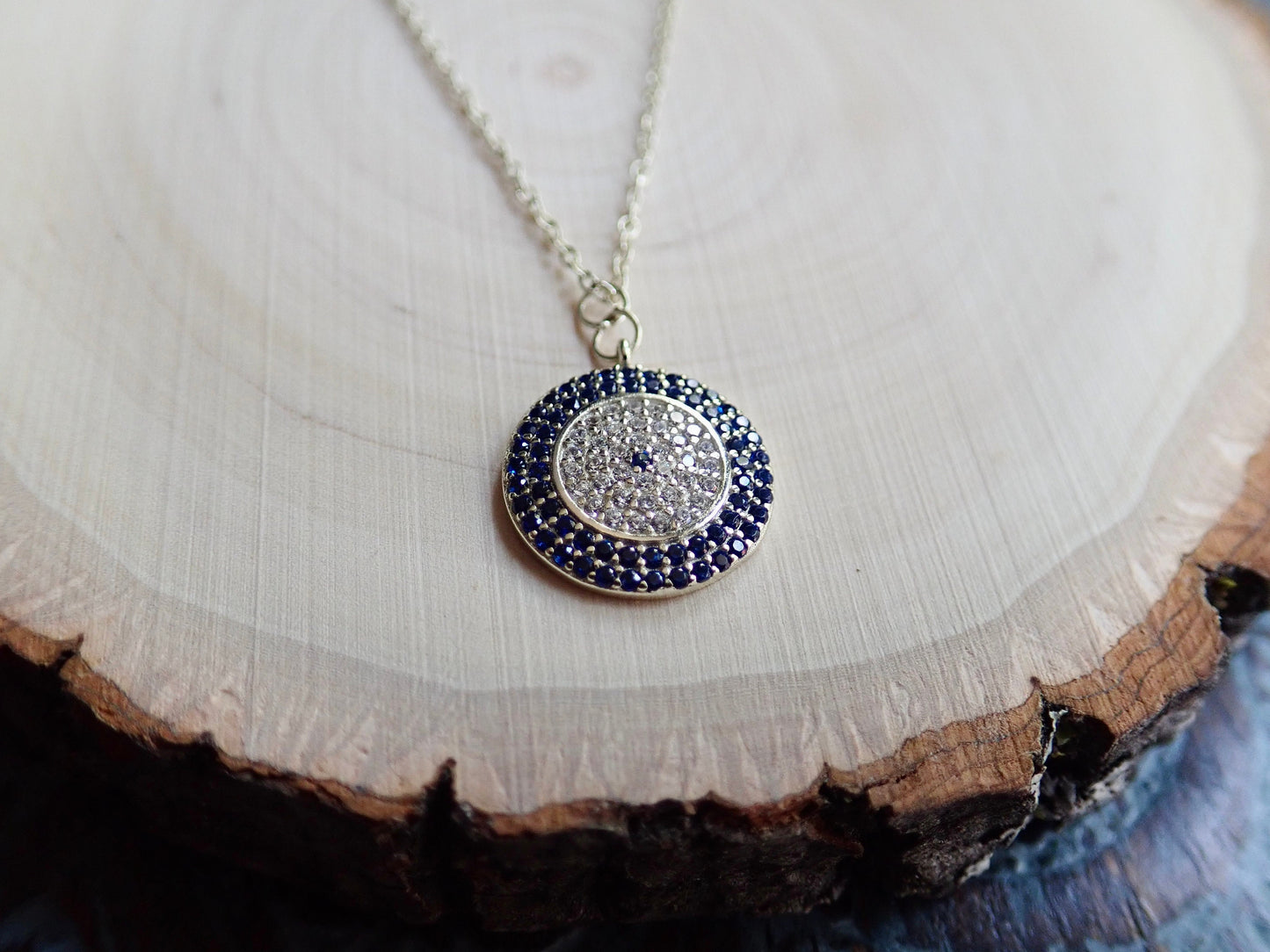 Cubic Zirconia Evil Eye Necklace