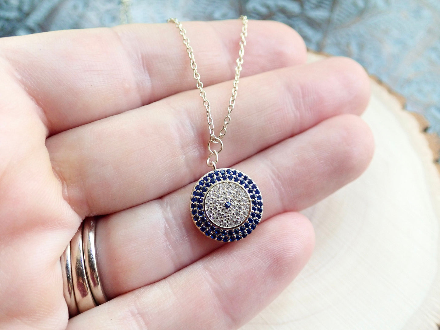 Cubic Zirconia Evil Eye Necklace