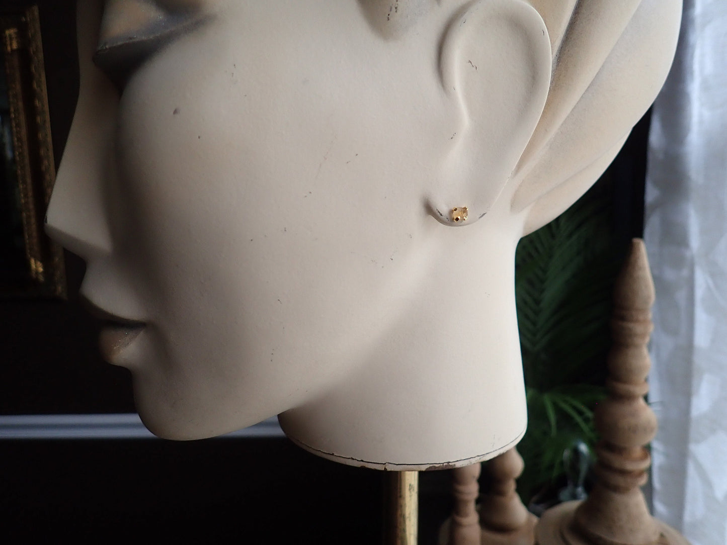 Tiny Citrine Post Earrings