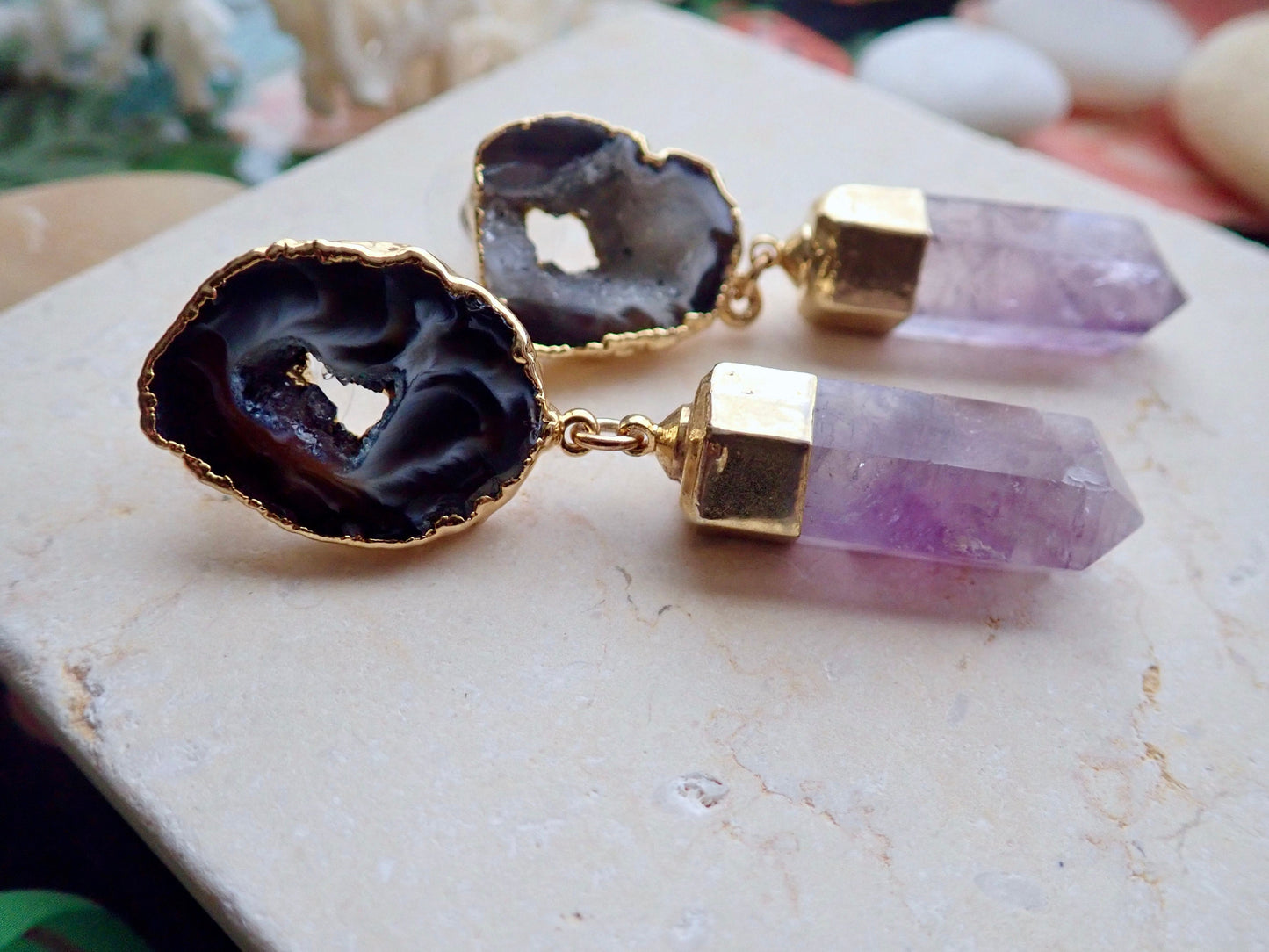 Last Chance Amethyst Point Earrings