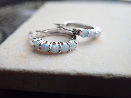 Odrina Opal Hoop Earrings