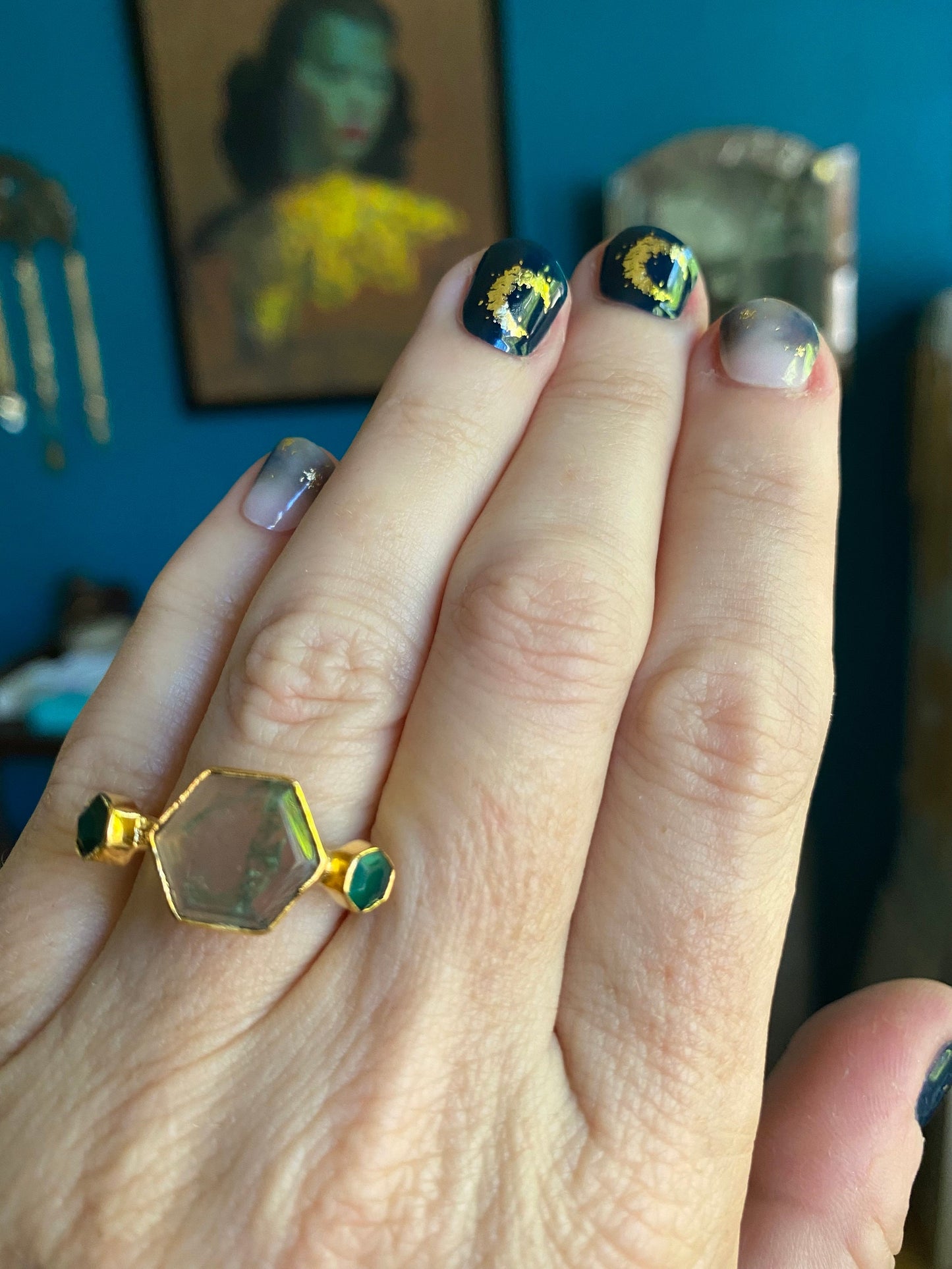 Mylos Moss Agate Ring