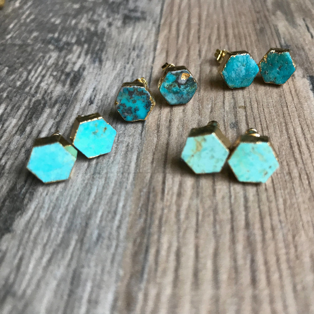 Genuine Turquoise Studs