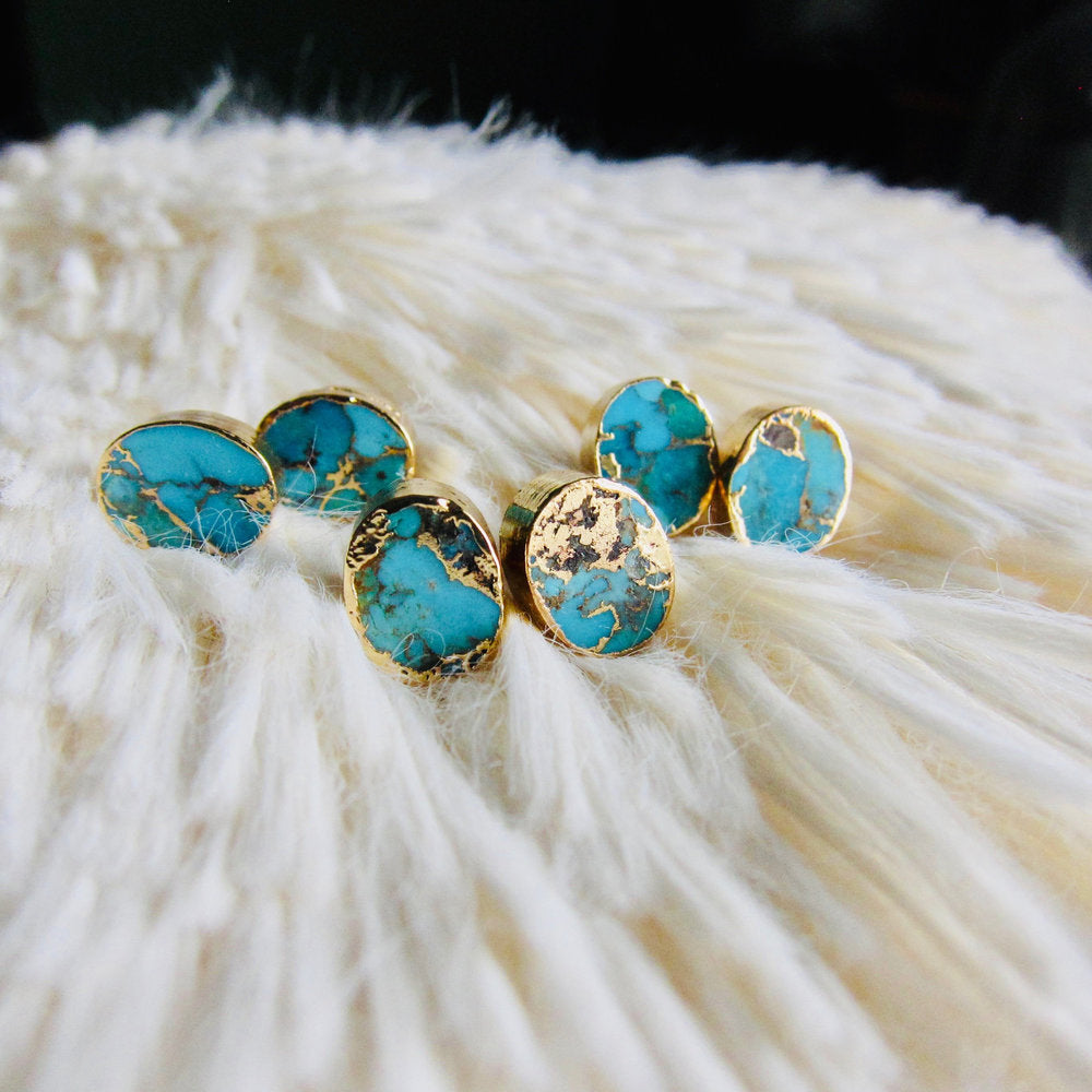 The Best Genuine Turquoise Stud Earrings – One Tribe Jewelry