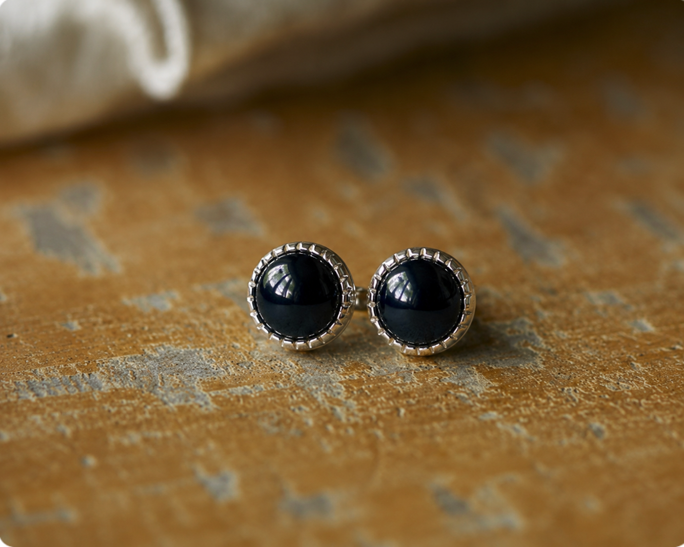 Small Black Gemstone Stud Earrings, Sterling Silver Onyx Studs, Round Gemstone Studs, Minimalist Everyday Earrings