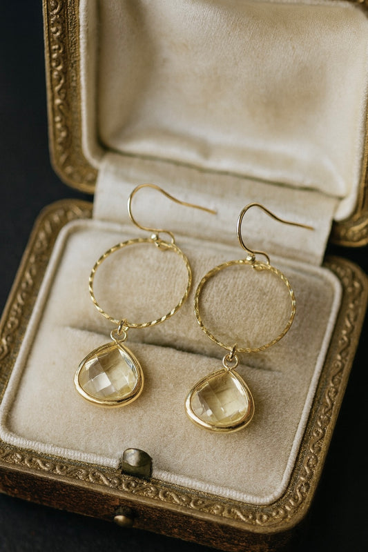 Citronelle Crystal Drop Hoops