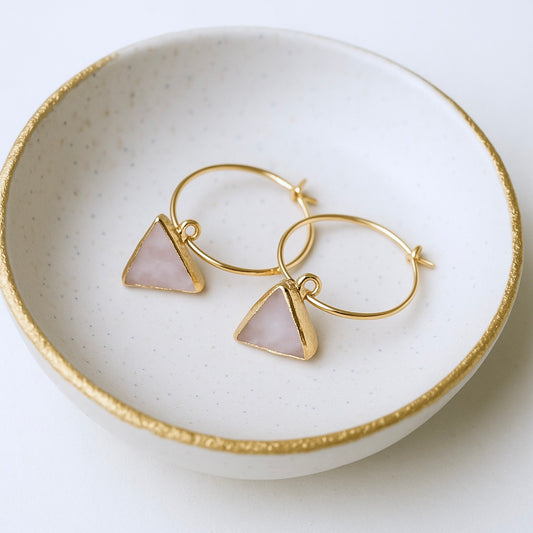 Rosalind Rose Quartz Hoops