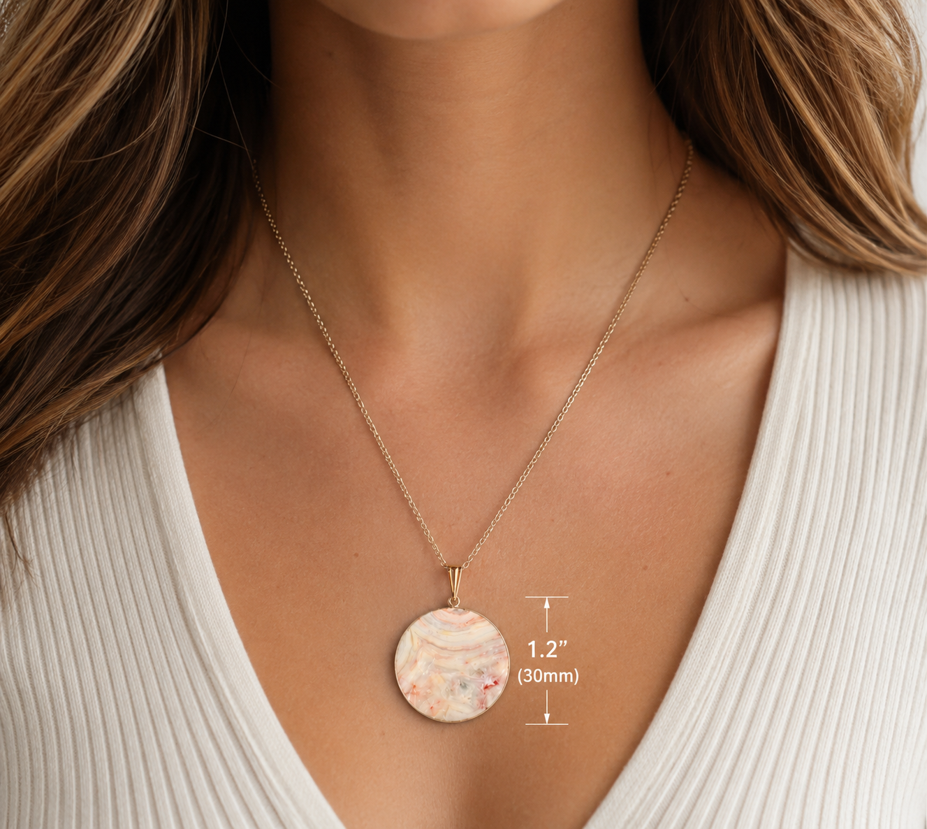 Crazy Lace Agate Necklace | Natural Gemstone Medallion Pendant Necklace | Boho Stone Jewelry