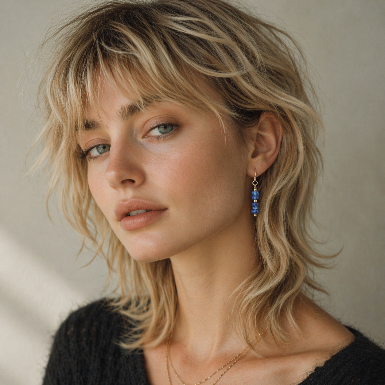 Blue Kyanite Dangle Earrings | Gold Fill or Sterling Silver Dainty Gemstone Drops ,Blue Crystal Earrings forHer