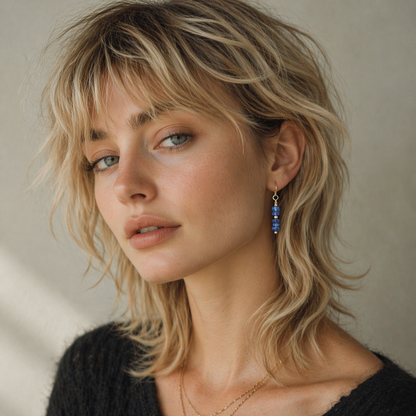 Blue Kyanite Dangle Earrings | Gold Fill or Sterling Silver Dainty Gemstone Drops ,Blue Crystal Earrings forHer