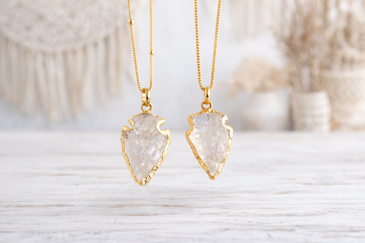 Quartz Arrowhead Necklace | Boho Layering Necklace
