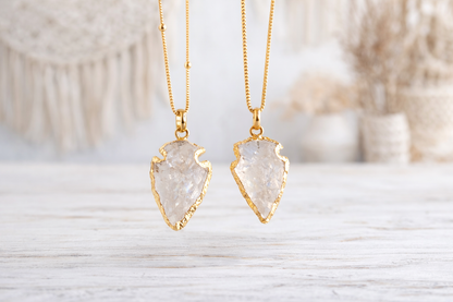 Quartz Arrowhead Necklace | Boho Layering Necklace