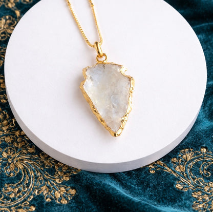 Quartz Arrowhead Necklace | Boho Layering Necklace