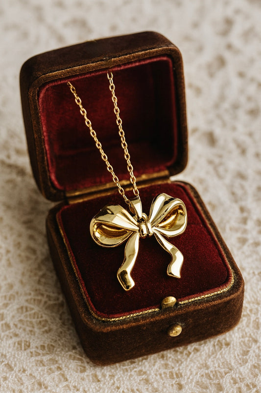 Tied With a Bow Necklace | 18k Gold Fill Bow Pendant | 16" - 18" Fancy Chain