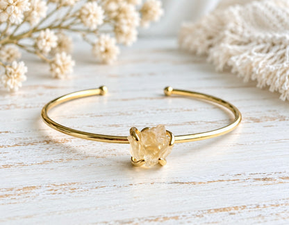 Scorps Raw Citrine Bracelet, November Birthstone Gift , Natural Gemstone Jewelry