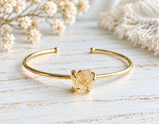 Scorps Raw Citrine Bracelet, November Birthstone Gift , Natural Gemstone Jewelry