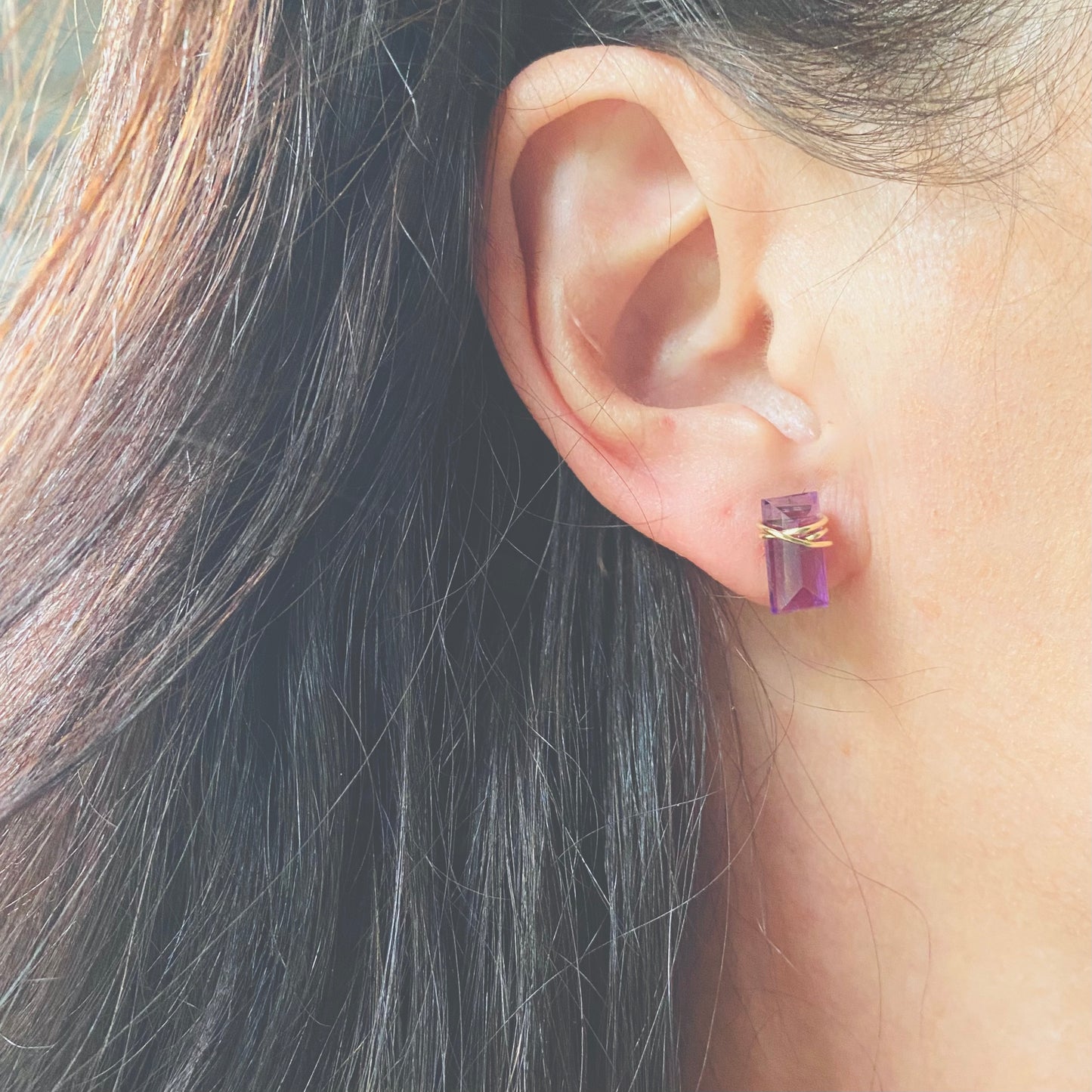 Farrah Amethyst Stud Earrings