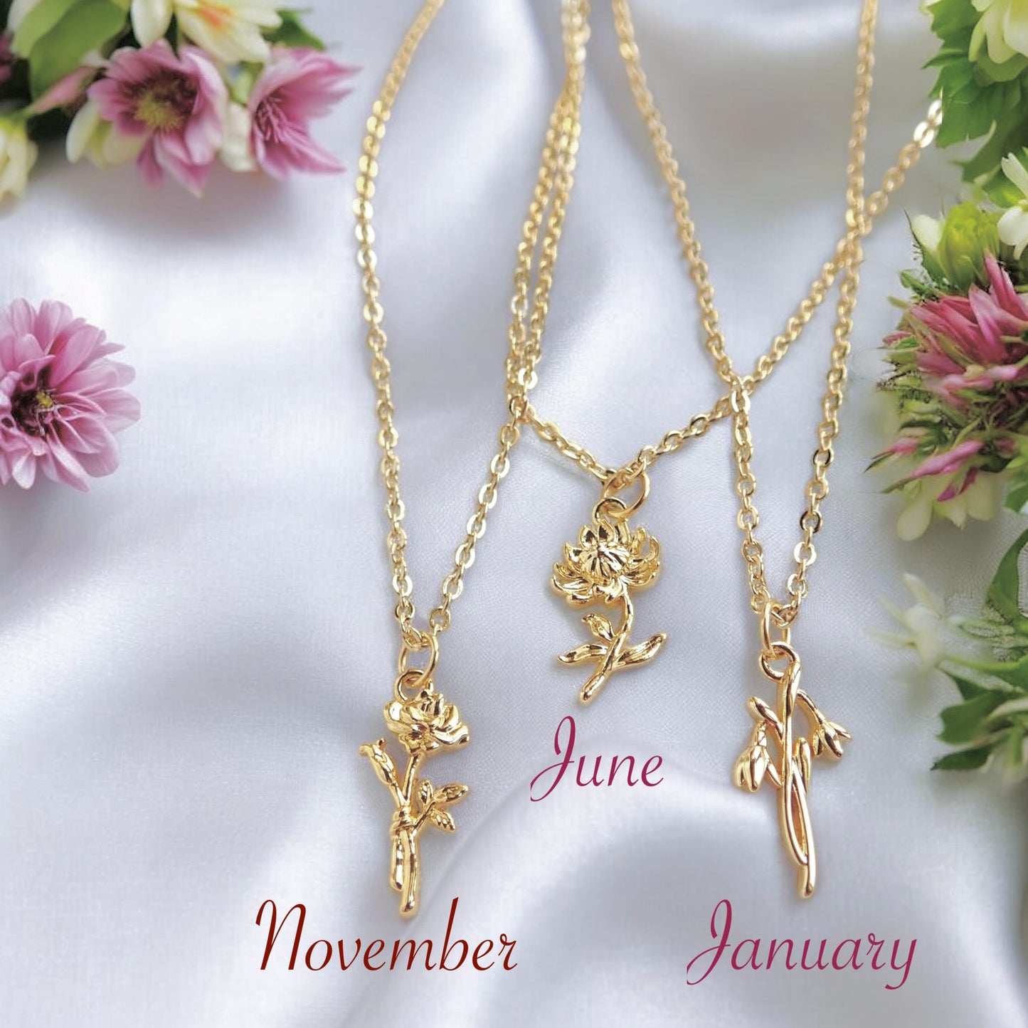 Birth Flower Necklace