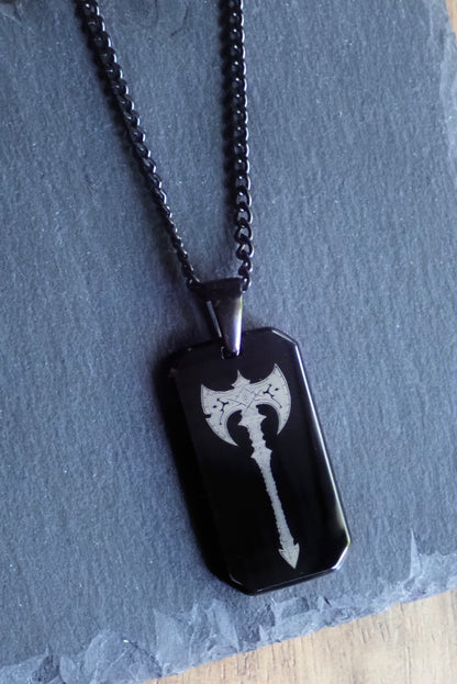 Viking Axe Dog Tag Necklace