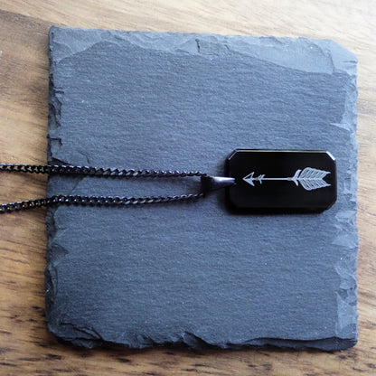 Men's Arrow Dog Tag Necklace