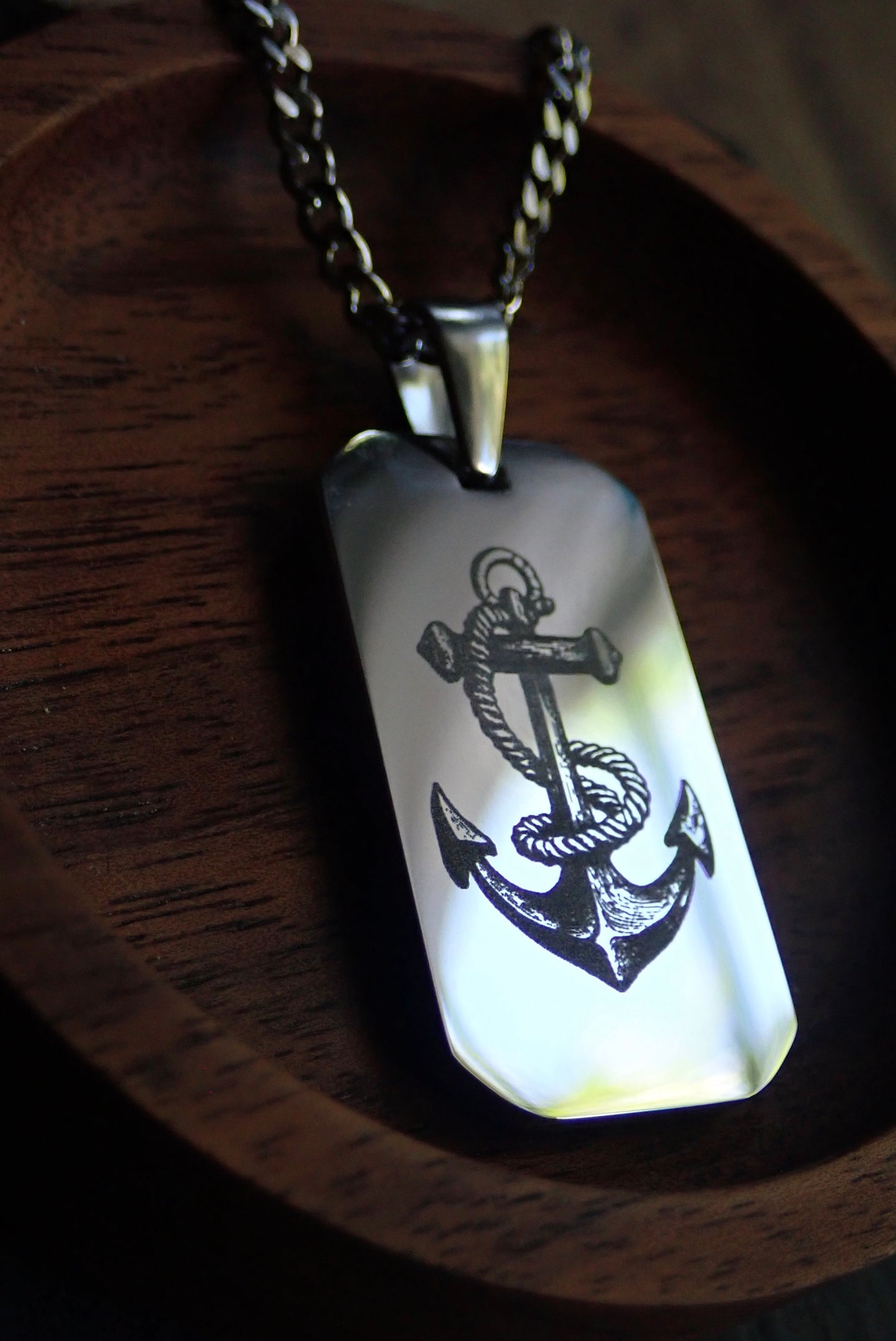 Anchor's Away Dog Tag Necklace