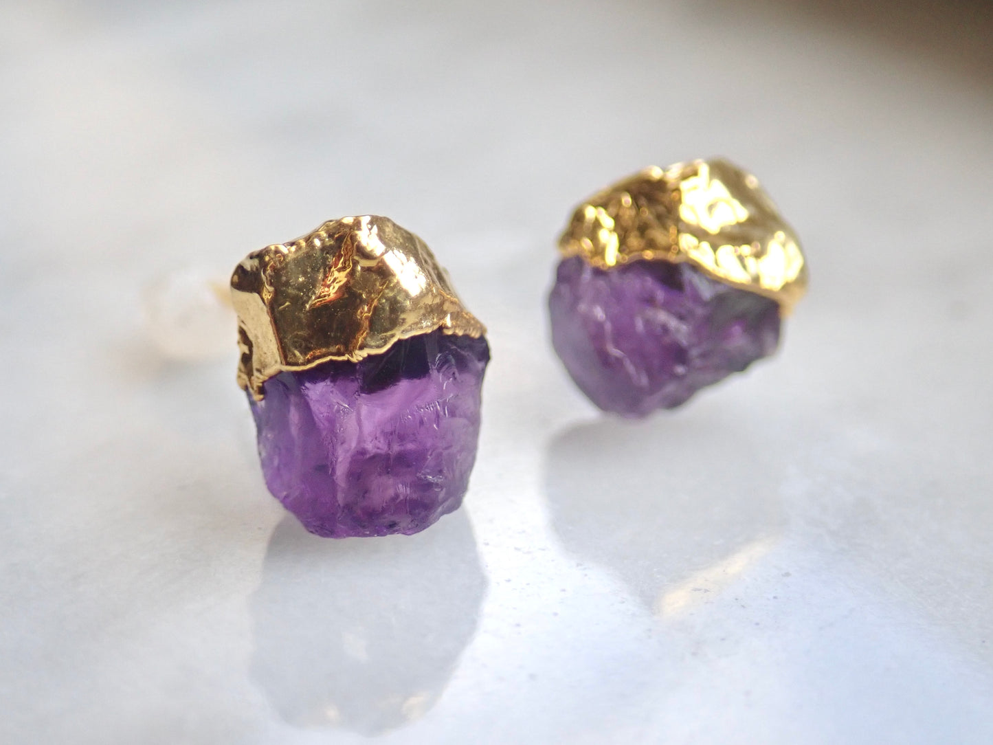 Dipped Amethyst Earrings