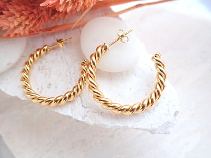 Twistie Treat Gold Hoop Earrings