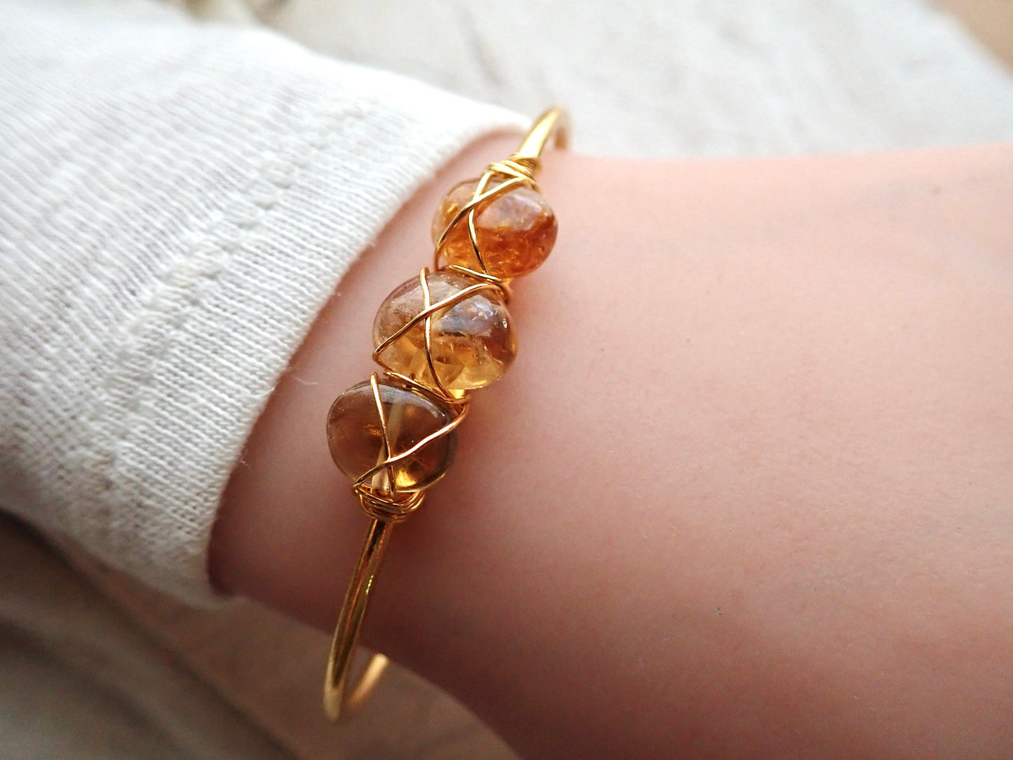 Heliopolis Citrine Bangle Bracelet