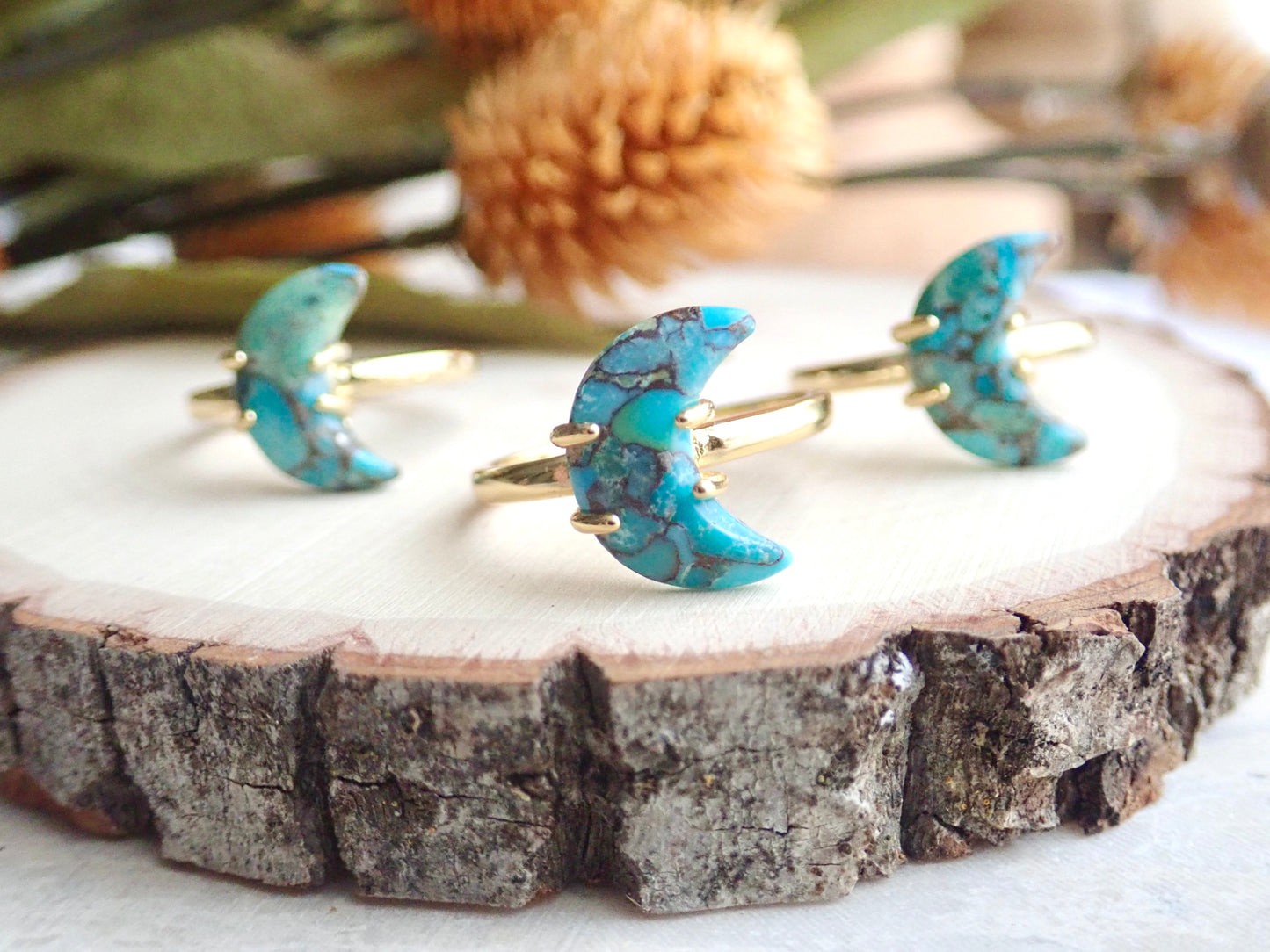 Roxi Turquoise Crescent Moon Ring