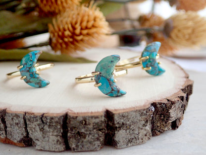 Roxi Turquoise Crescent Moon Ring
