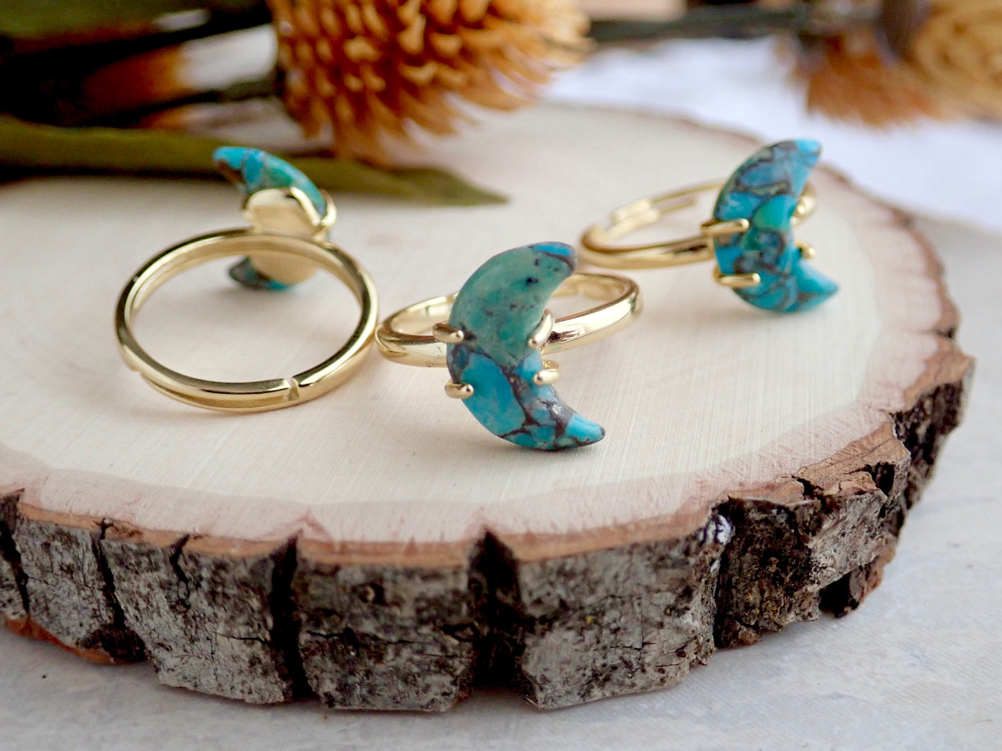 Roxi Turquoise Crescent Moon Ring