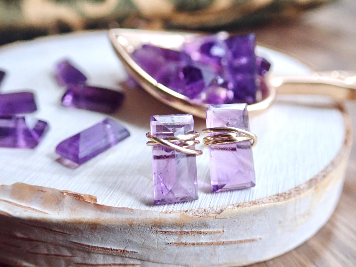 Farrah Amethyst Stud Earrings